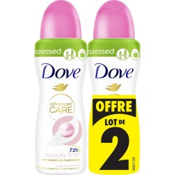 DOVE Déodorant spray compressé Anti-transpirant Beauty Finish Advanced Care Magnolia Lilly Scent lot de 2 sprays