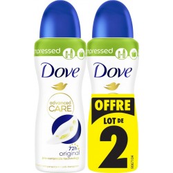 DOVE Déodorant spray compressé Anti-transpirant Original Advanced Care lot de 2 sprays
