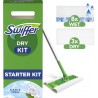 SWIFFER Kit de nettoyage pour sols Kit Complet Balai Lingettes Sèches et Humides le kit démarrage attrape-poussière