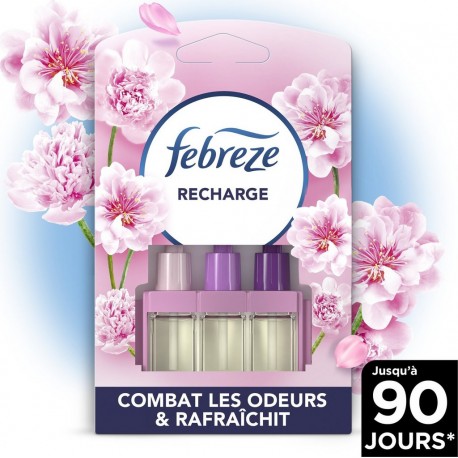FEBREZE Désodorisant Recharge Electrique Fleur Naissante lot de 3 désodorisants