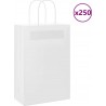 Vidaxl Sacs En Papier 250 Pcs Avec Poignées Blanc 21x11x31 Cm