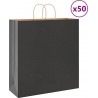Vidaxl Sacs En Papier 50 Pcs Avec Poignées Noir 45x17x48 Cm