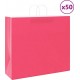 Vidaxl Sacs En Papier 50 Pcs Avec Poignées Rose 54x15x49 Cm
