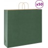 Vidaxl Sacs En Papier 50 Pcs Avec Poignées Vert 54x15x49 Cm