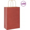 Vidaxl Sacs En Papier 50 Pcs Avec Poignées Rouge 21x11x31 Cm