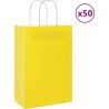 Vidaxl Sacs En Papier 50 Pcs Avec Poignées Jaune 21x11x31 Cm