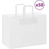 Vidaxl Sacs En Papier 50 Pcs Avec Poignées Blanc 32x17x25 Cm