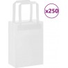Vidaxl Sacs En Papier 250 Pcs Avec Poignées Blanc 15x8x21 Cm
