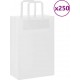 Vidaxl Sacs En Papier 250 Pcs Avec Poignées Blanc 21x11x31 Cm
