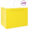 Vidaxl Sacs En Papier 50 Pcs Avec Poignées Jaune 32x22x24 Cm