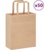Vidaxl Sacs En Papier 50 Pcs Avec Poignées Marron 18x8x22 Cm
