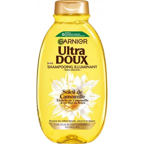 GARNIER Ultra Doux Shampoing Illuminant Cheveux blonds Camomille et Miel de fleurs 300ml