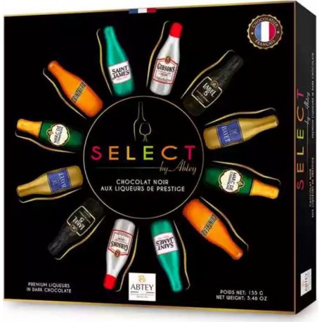 Abtey Boite alcools du monde Chocolat noir liqueur 220g