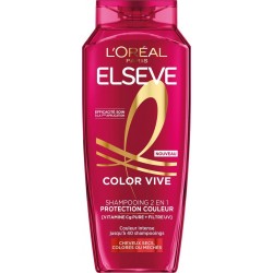 L'OREAL PARIS Shampoing 2en1 Protection Couleur Cheveux colorés ou méchés Vitamine Cg et Filtre UV Elseve 250ml