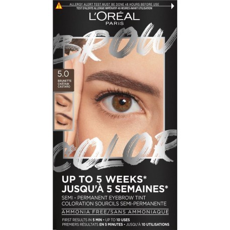 L'OREAL PARIS Mascara à Sourcils Teinte Châtain (5.0) Brow Color coloration sourcils
