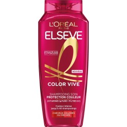 L'OREAL PARIS Shampoing Protection Couleur Cheveux Colorés ou méchés Vitamine Cg Pure et Filtre UV Elseve 300ml