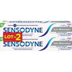SENSODYNE Dentifrice Soin Blancheur Triple Action lot de 2 tubes de 75ml