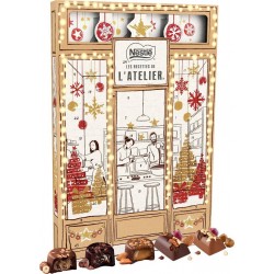Nestlé LES RECETTES DE L'ATELIER Calendrier de l'Avent Enfants Chocolat Noir et Lait 279g