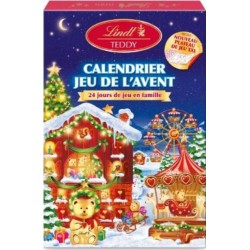LINDT Calendrier Jeu de l'Avent Enfants Chocolat au Lait Teddy 191g