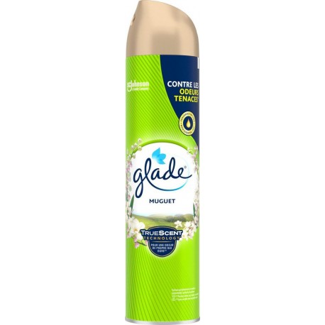 GLADE DESODORISANT AEROSOL BOMBE MUGUET 300ML 1CT NON RECHARGEABLE MULTI USAGE AEROSOL HUMIDE