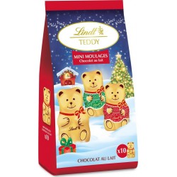 LINDT Moulage Mini Figurines Noël Chocolat Lait 120g