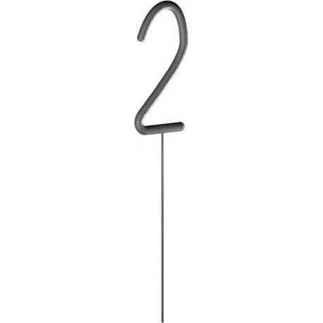 PARIS PRIX Cierge Magique chiffre 2 15cm Argent