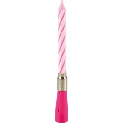 PARIS PRIX Bougie D'anniversaire musicale 12cm Rose