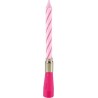 PARIS PRIX Bougie D'anniversaire musicale 12cm Rose