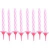 PARIS PRIX Lot De 24 Bougies D'anniversaire support 5cm Rose