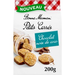 BONNE MAMAN Biscuit Petits Carrés Chocolat Noix de Coco