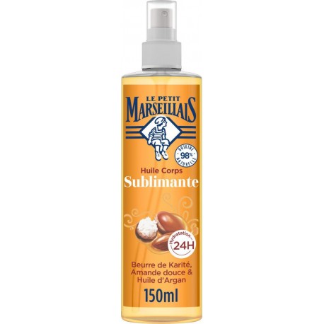 LE PETIT MARSEILLAIS Huile Sublimante Corps Peaux Très Sèches Hydratation 24h Beurre De Karité Amande Douce Huile D'Argan