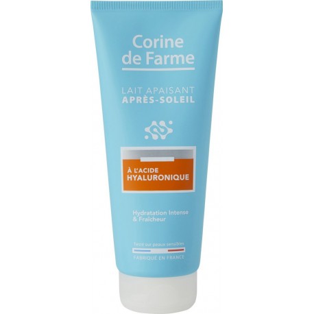CORINE DE FARME Après-soleil Lait Corps Apaisant À l'Acide Hyaluronique Hydratation Intense Fraîcheur Testé sur Peaux Sensibles