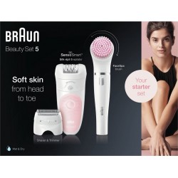 Braun Silk-épil 5 Wet&dry 81683690 Épilateur 28 Pince(s) Blanc, Rose