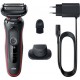 Braun Series 5 51-r1200s Rasoir Pour Homme Rasoir À Grille Tondeuse Noir, Rouge