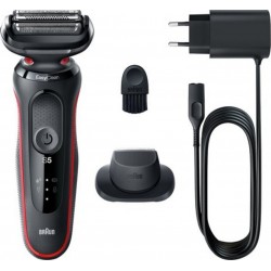 Braun Series 5 51-r1200s Rasoir Pour Homme Rasoir À Grille Tondeuse Noir, Rouge