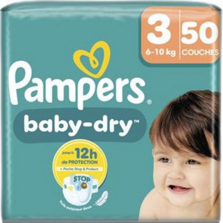 PAMPERS BABY DRY Taille 3 6-10Kg X50