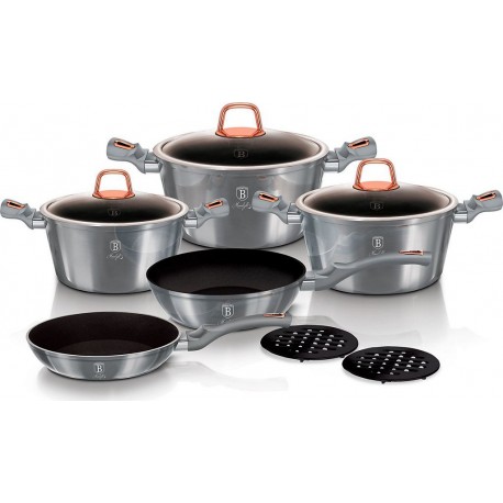 BERLINGER HAUS Batterie de cuisine Moonlight Induction 10 Pièces Aluminium