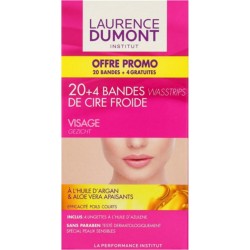 LAURENCE DUMONT Bandes de Cire Froide Visage Huile d’Argan Aloe Vera x20