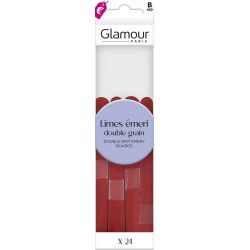 GLAMOUR PARIS Lime à ongles Double Grain et 1 Bâtonnet lot de 24