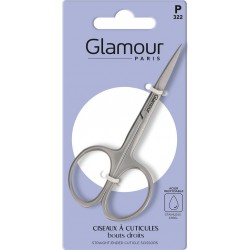 GLAMOUR PARIS Ciseaux à Cuticules Acier Inoxydable Bouts Droits