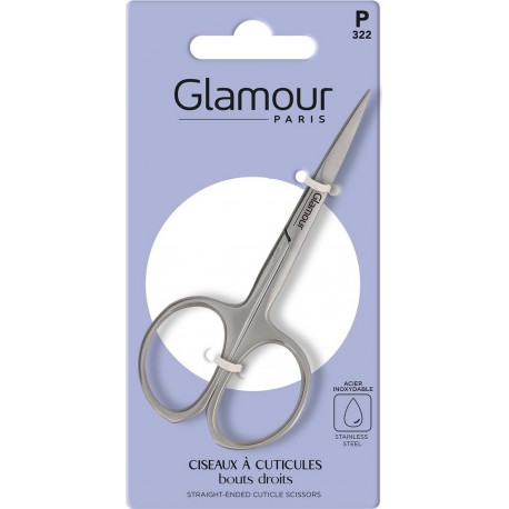 GLAMOUR PARIS Ciseaux à Cuticules Acier Inoxydable Bouts Droits