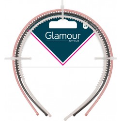 GLAMOUR PARIS Serre Tête Blanc Rose Gris