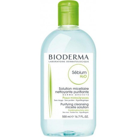 BIODERMA Sébium H2O Solution Micellaire Nettoyante Purifiante Peaux Mixtes Grasses 500ml